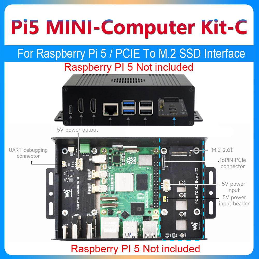 Argon One V3 M.2 Nvme Case - Raspberry Pi 5 Box Case Kit-C